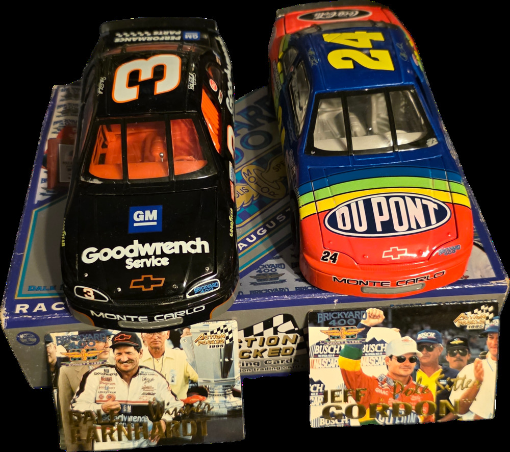 Dale Earnhardt Jeff Gordon 1995 Brickyard 400 Winner Pole 2 Car Set Action 1:24